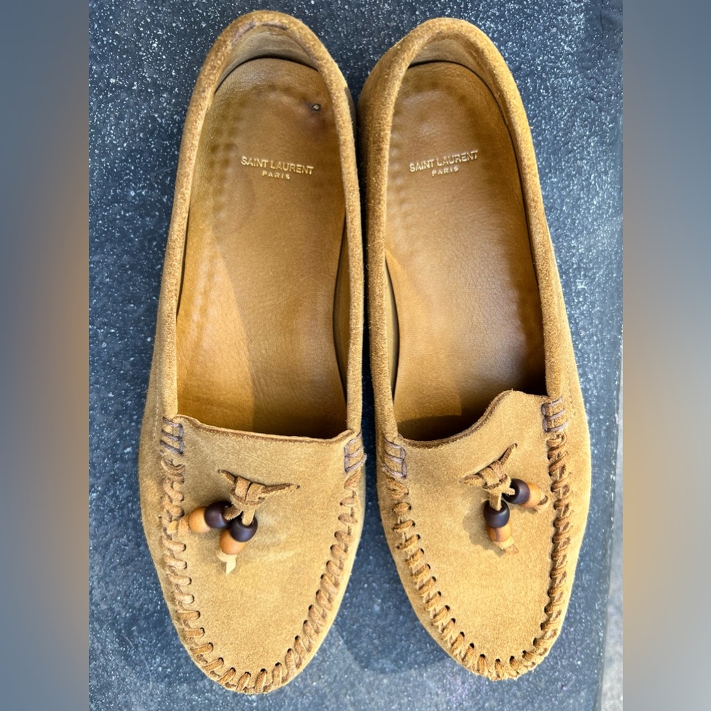 Saint Laurent suede tan loafers size 39.5